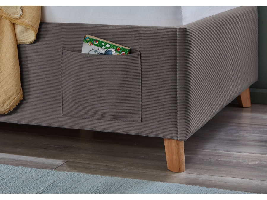 Meise Möbel eenpersoonsbed Cool - 90x200 - Grijs ribstof - Afbeelding 2
