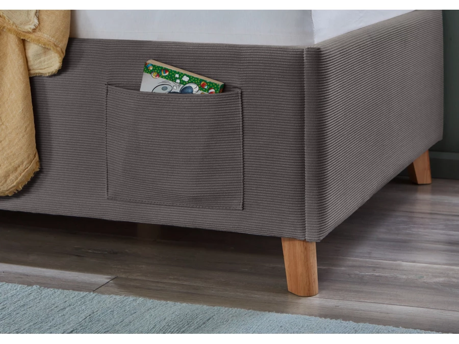 Meise Möbel Kofferbed Cool - 90x200 - Grijs ribstof - Afbeelding 4