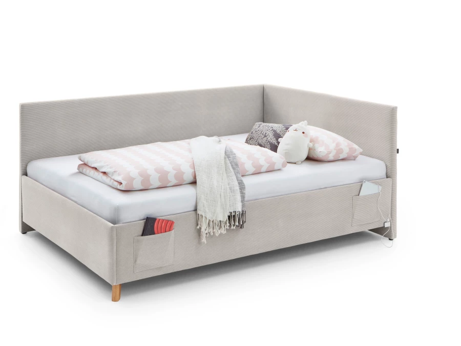 Meise Möbel twijfelaar met rugleuning Cool - 140x200 - Beige ribstof