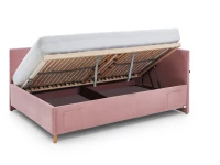 Meise Möbel Kofferbed met rugleuning Cool - 140x200 - Roze ribstof