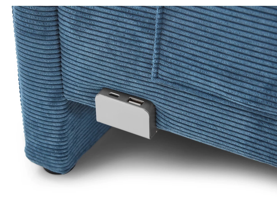 Meise Möbel twijfelaar met rugleuning Cool - 140x200 - Blauw ribstof - Afbeelding 2