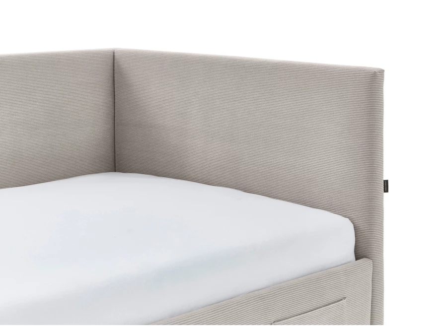 Meise Möbel bedbank Cool - 90x200 - Beige ribstof - Afbeelding 4