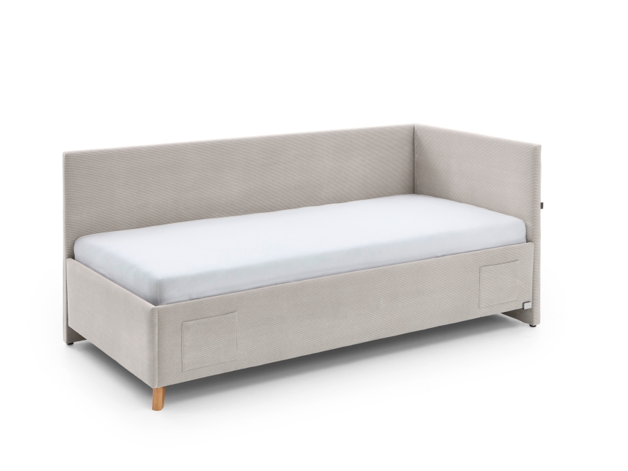 Meise Möbel Kofferbed met rugleuning Cool - 90x200 - Beige ribstof - Afbeelding 3