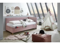 Meise Möbel Kofferbed met rugleuning Cool - 90x200 - Roze ribstof - Afbeelding 6