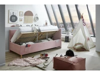 Meise Möbel Kofferbed met rugleuning Cool - 90x200 - Roze ribstof - Afbeelding 7