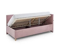 Meise Möbel Kofferbed met rugleuning Cool - 90x200 - Roze ribstof