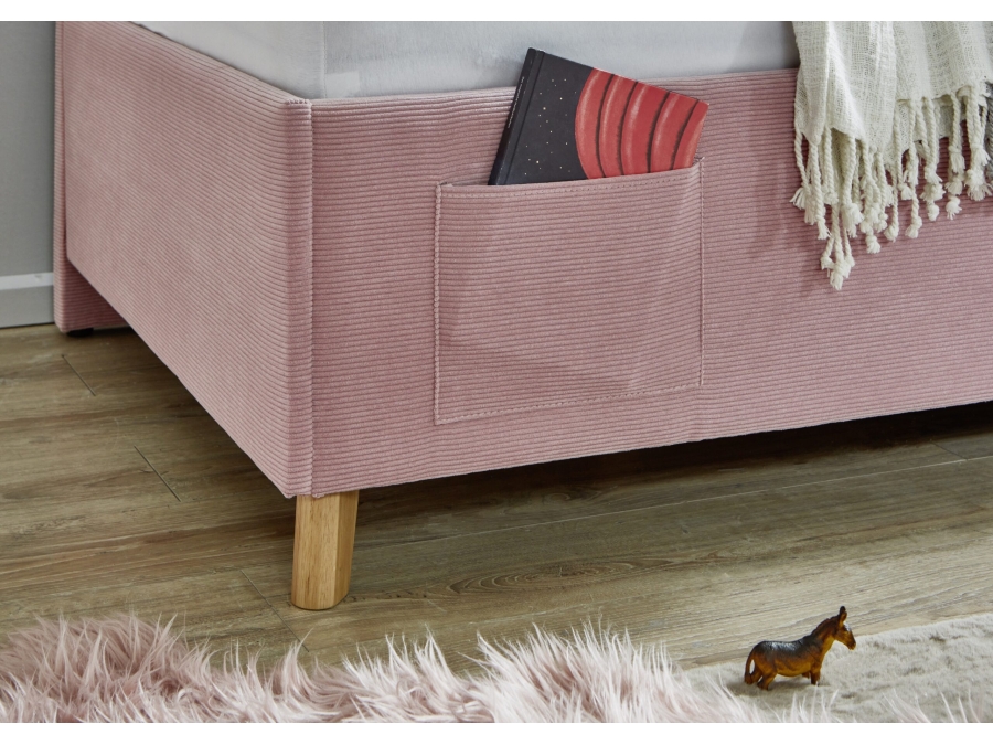 Meise Möbel bedbank Cool - 90x200 - Roze ribstof - Afbeelding 4