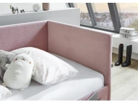 Meise Möbel Kofferbed met rugleuning Cool - 90x200 - Roze ribstof - Afbeelding 4