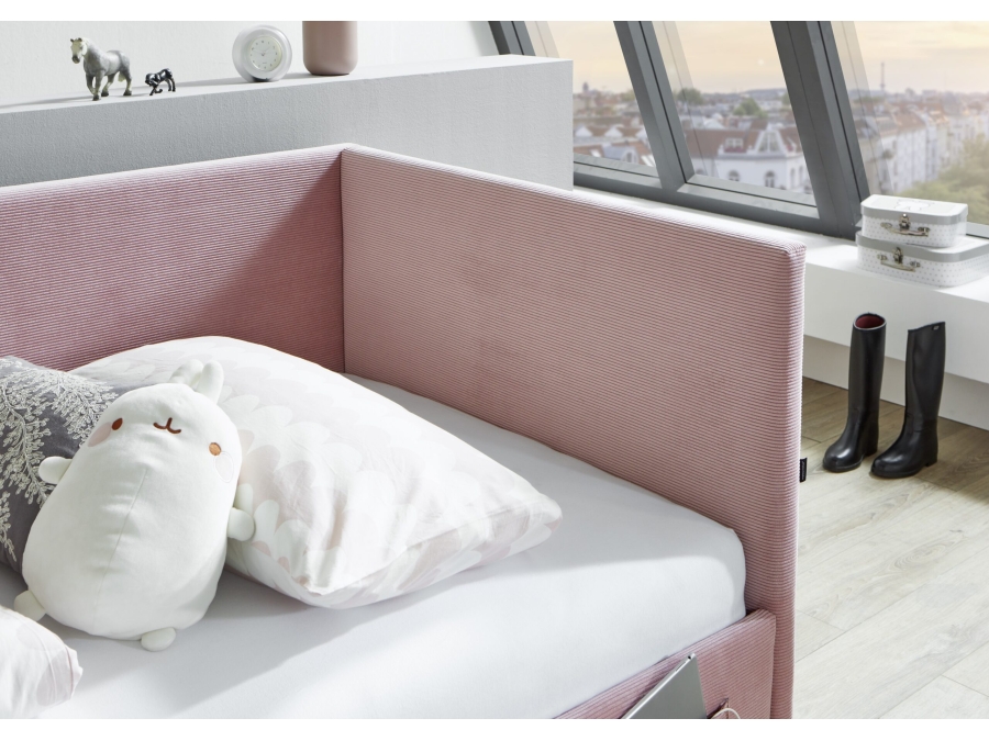 Meise Möbel bedbank Cool - 90x200 - Roze ribstof - Afbeelding 3