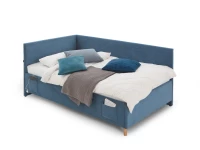 Meise Möbel bedbank Cool - 90x200 - Blauw ribstof