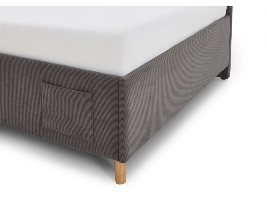 Meise Möbel Kofferbed met rugleuning Cool - 90x200 - Grijs ribstof - Afbeelding 5
