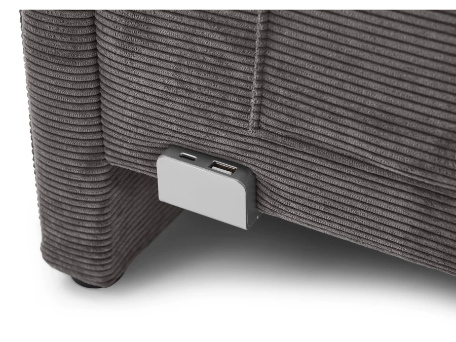 Meise Möbel twijfelaar met rugleuning Cool - 120x200 - Grijs ribstof - Afbeelding 2