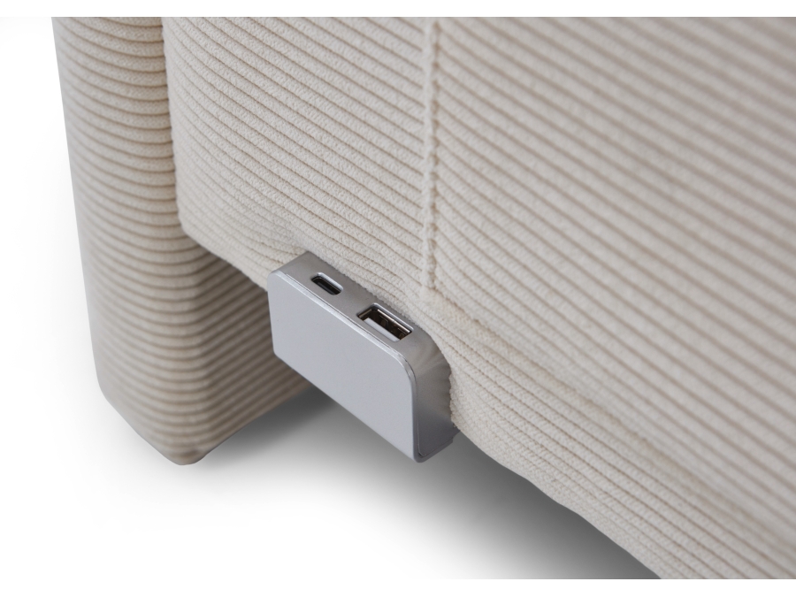 Meise Möbel eenpersoonsbed Cool - 90x200 - Beige ribstof - Afbeelding 4