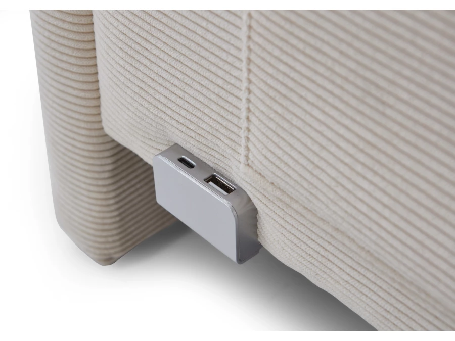 Meise Möbel Kofferbed Cool - 90x200 - Beige ribstof - Afbeelding 5
