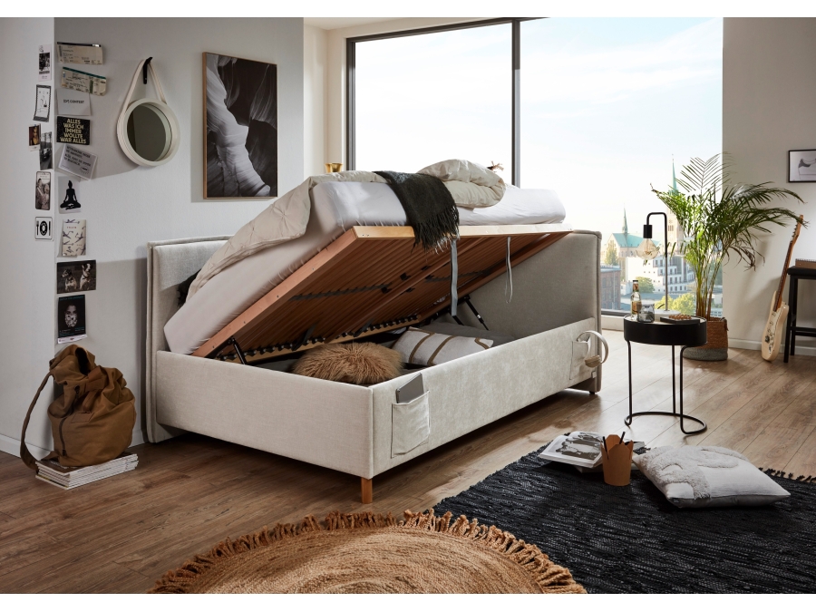 Meise Möbel Kofferbed met rugleuning Fun - 120x200 - Beige - Afbeelding 7