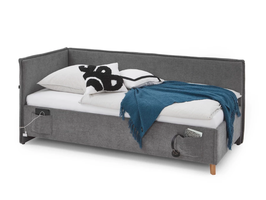 Meise Möbel Kofferbed met rugleuning Fun - 140x200 - Grijs - Afbeelding 2