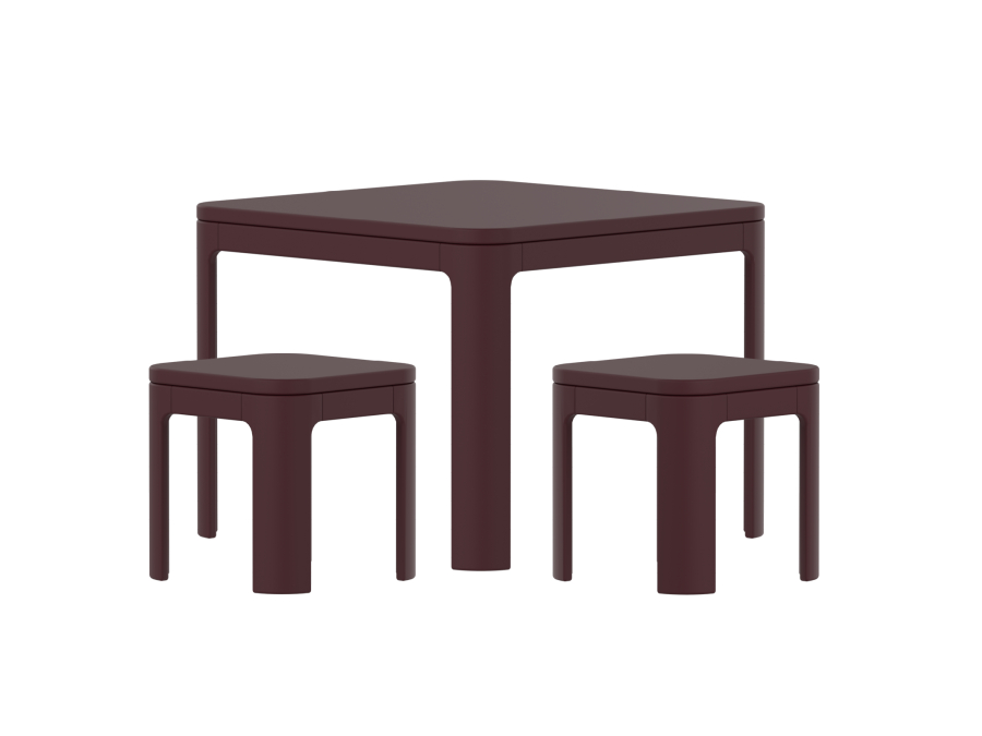 Flexa Nova speelset (tafel + 2 krukjes) – Pomegranate