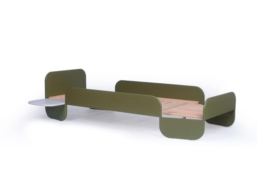 Stribbo Pinno bed 90x200 - olijf groen
