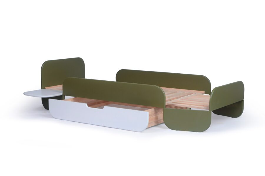Stribbo Pinno bed 90x200 - olijf groen - Afbeelding 4