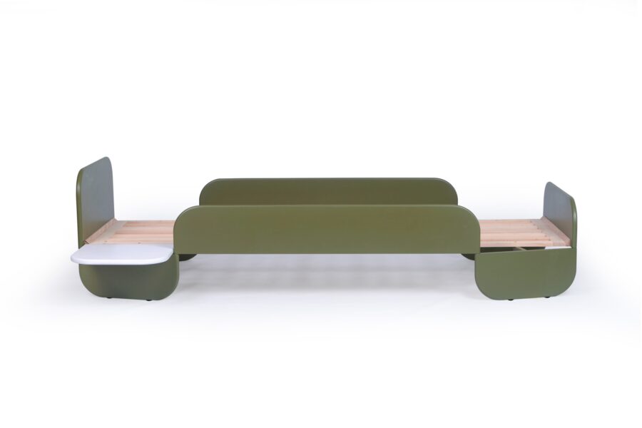 Stribbo Pinno bed 90x200 - olijf groen - Afbeelding 2