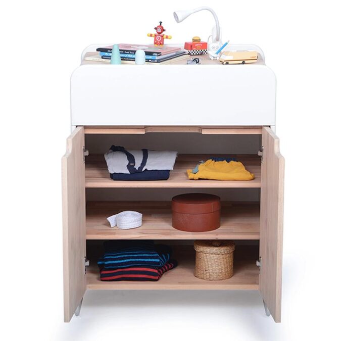Stribbo Pinno 2-deurs commode met lade - naturel / wit - Afbeelding 5