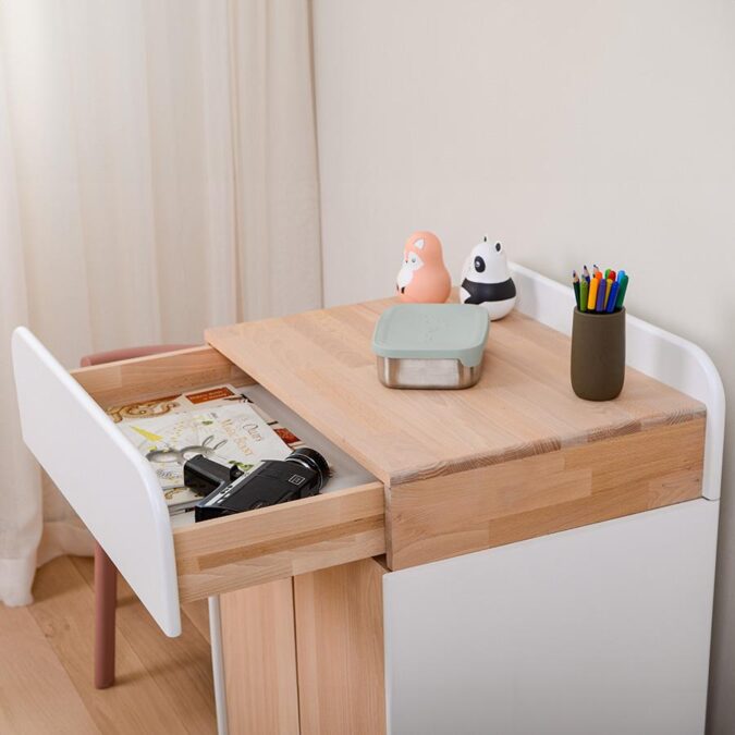 Stribbo Pinno 2-deurs commode met lade - naturel / wit - Afbeelding 6