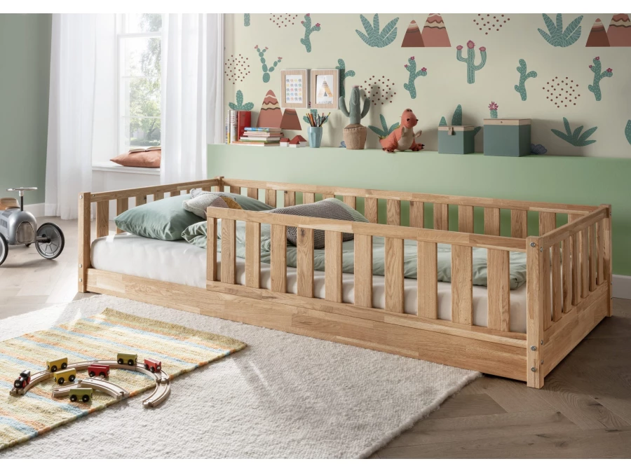Infanskids Fenna vloerbed 120x200 - massief eiken - Afbeelding 3