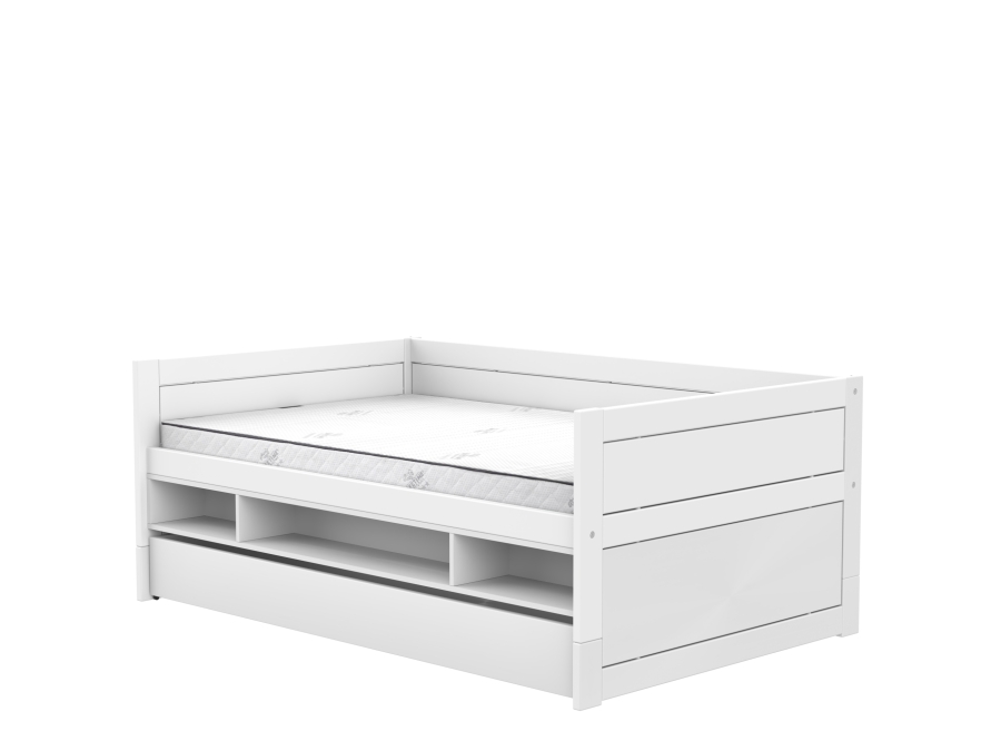 Lifetime Original kajuitbed met boekenvak en bedlade 120x200 - wit
