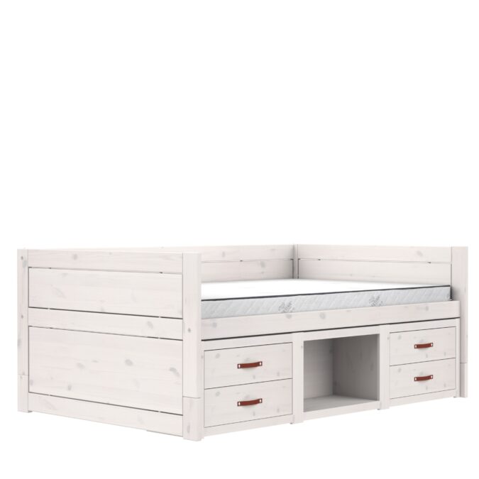 Lifetime Original kajuitbed met kastjes 120x200 - whitewash - Afbeelding 2