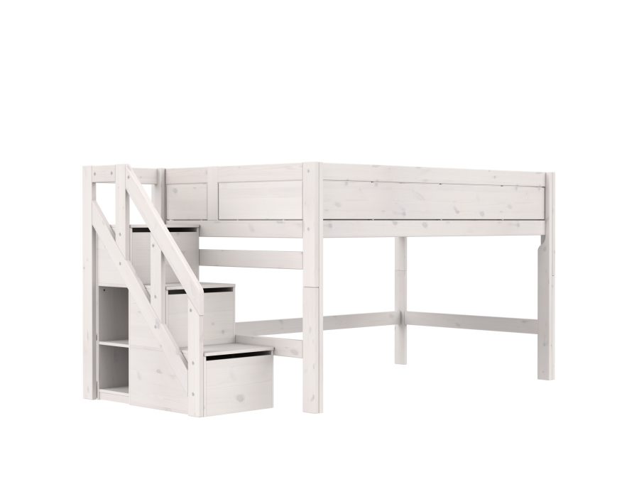 Lifetime Original halfhoogslaper met trapkast 120x200 - whitewash