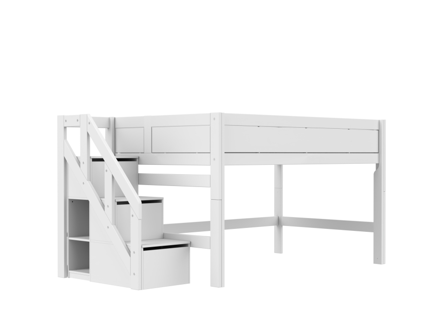 Lifetime Original halfhoogslaper met trapkast 120x200 - wit