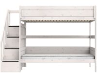 Lifetime Original stapelbed met trapkast 120x200 - whitewash - Afbeelding 2