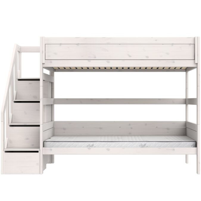 Lifetime Original stapelbed met trapkast 120x200 - whitewash - Afbeelding 2