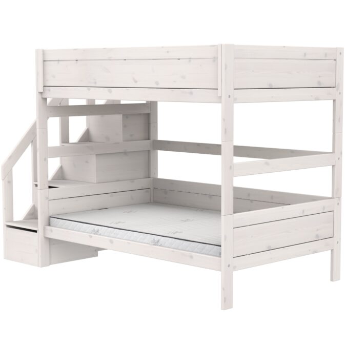 Lifetime Original stapelbed met trapkast 120x200 - whitewash - Afbeelding 3