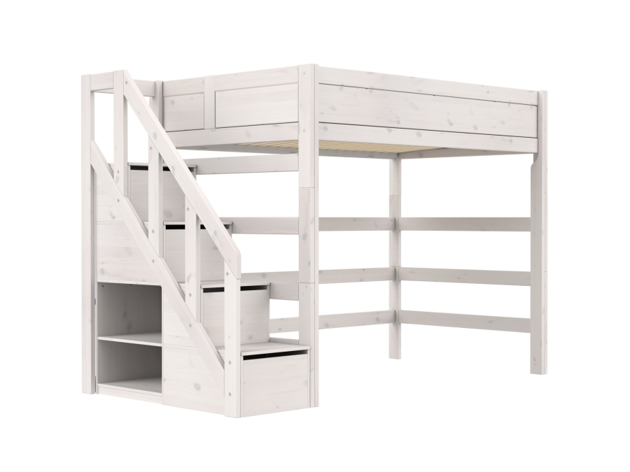 Lifetime Original 177H hoogslaper met trapkast 120x200 - whitewash