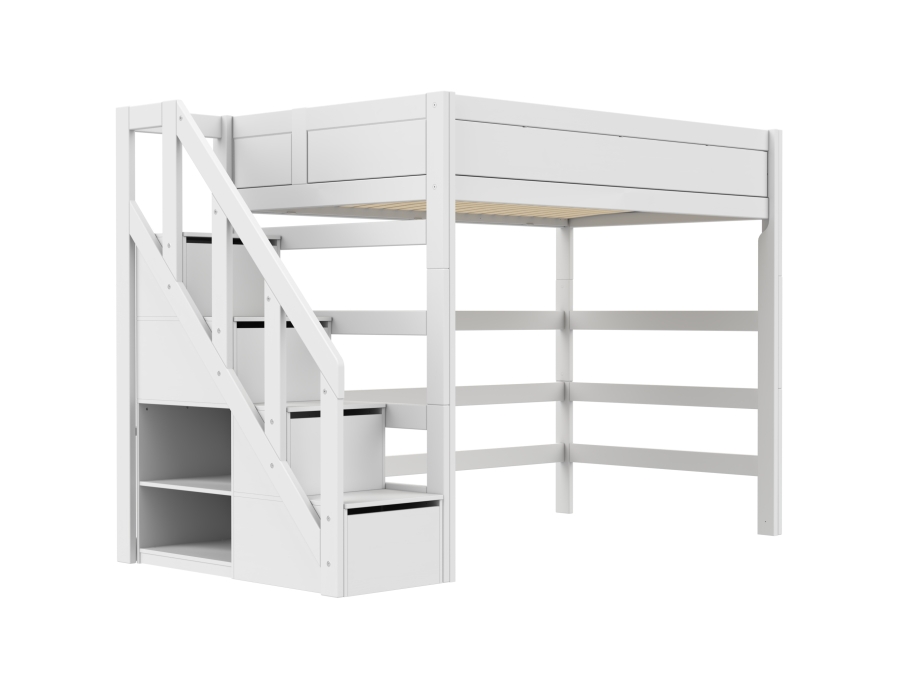 Lifetime Original 177H hoogslaper met trapkast 120x200 - wit