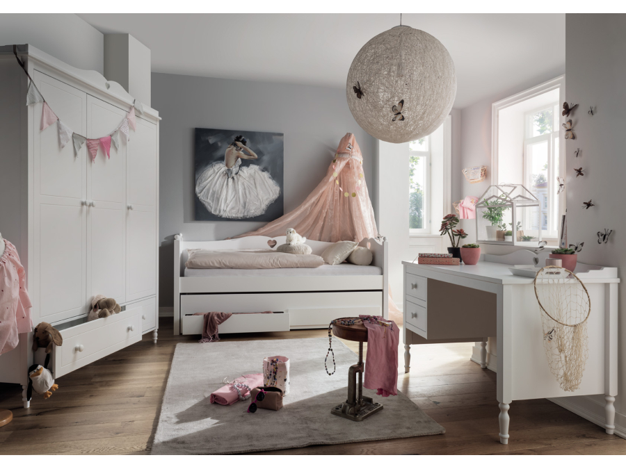 Infanskids Emma meisjes bedbank met opberglades en logeerbed - Afbeelding 2
