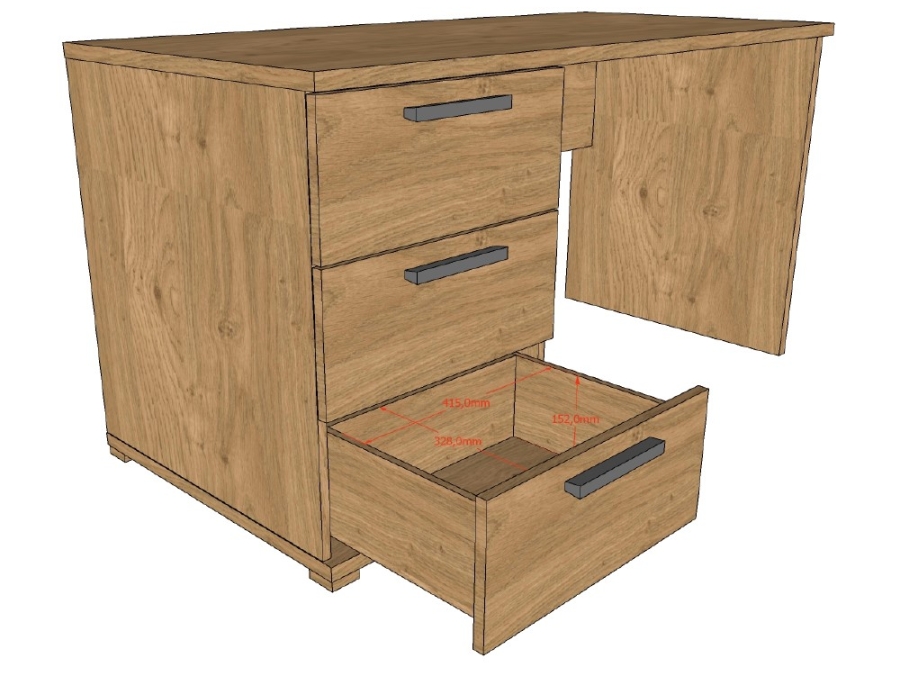 Vipack Sam bureau - eiken - Afbeelding 4