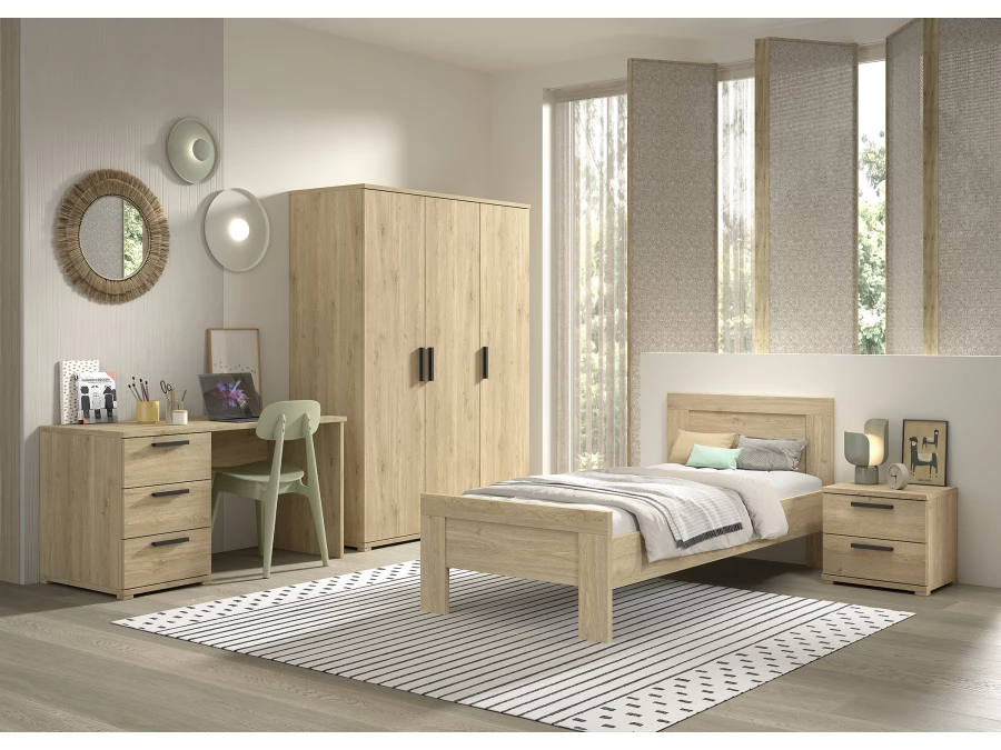 Vipack Sam bed 90x200 - eiken - Afbeelding 4