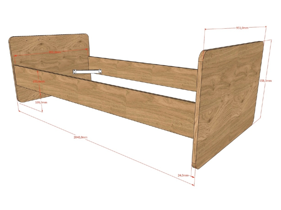 Jaxx Sam meegroeiledikant 60x120 / 90x200 - eiken - Afbeelding 9