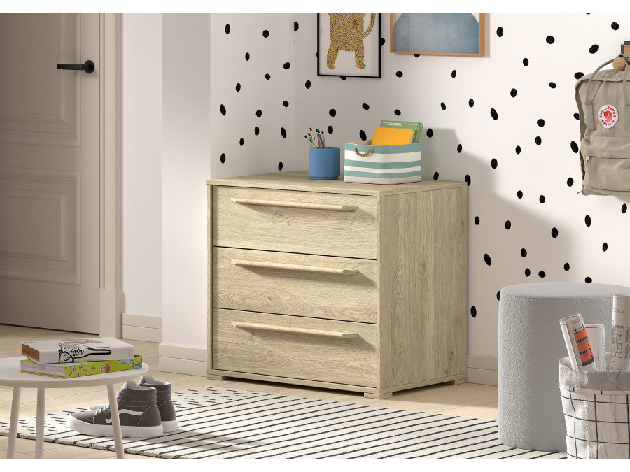 Vipack Sam commode met 3 laden - eiken - Afbeelding 2