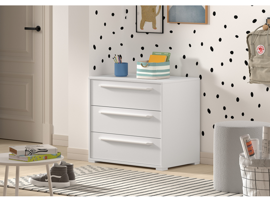 Vipack Sam commode met 3 laden - wit - Afbeelding 2