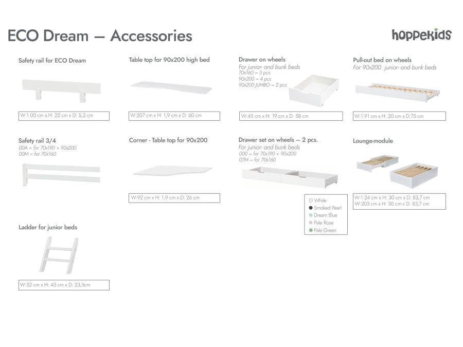 Hoppekids ECO Dream eenpersoonsbed met uitvalbeschermer 90x200 - wit - Afbeelding 8