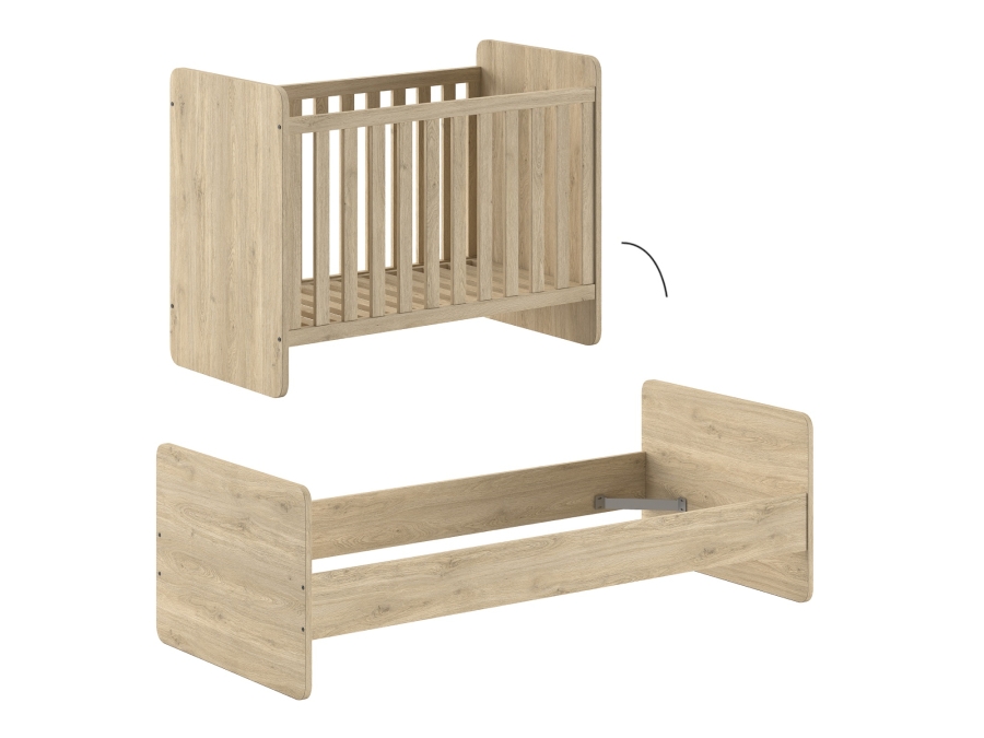 Jaxx Sam meegroeiledikant 60x120 / 90x200 - eiken