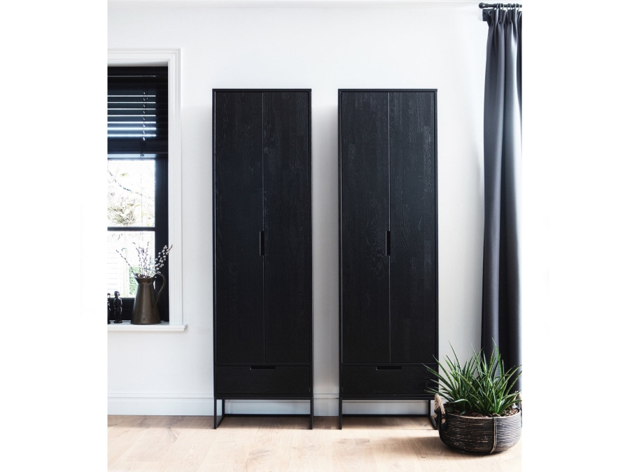 Woood Silas hoge kast - essen / blacknight - Afbeelding 2
