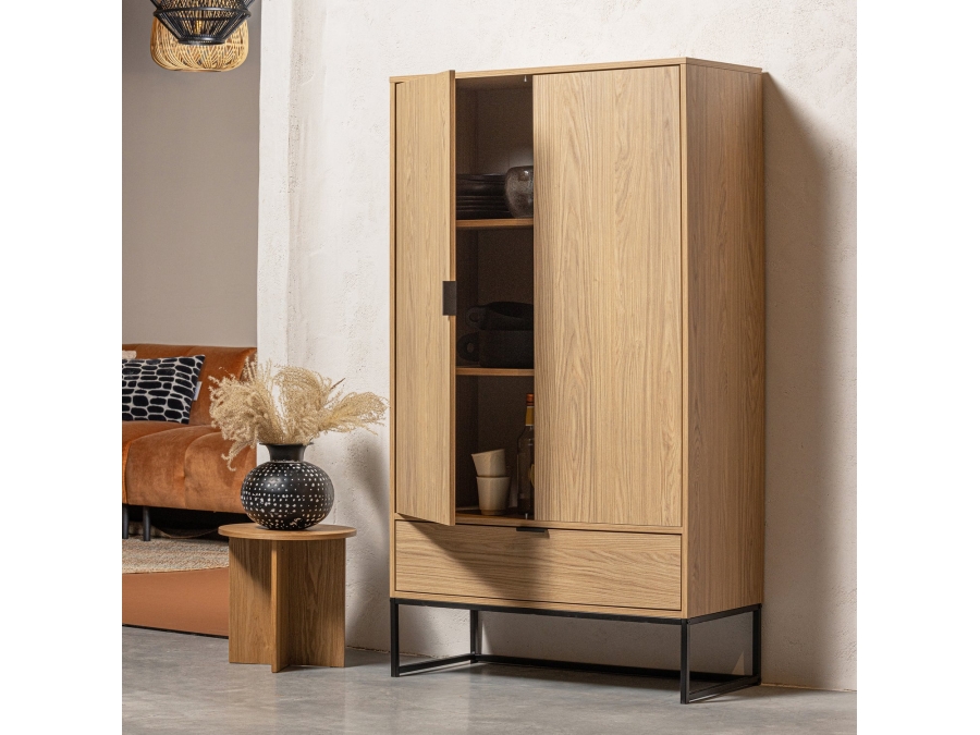 Woood Silas 2-deurs kast - eiken decor - Afbeelding 2