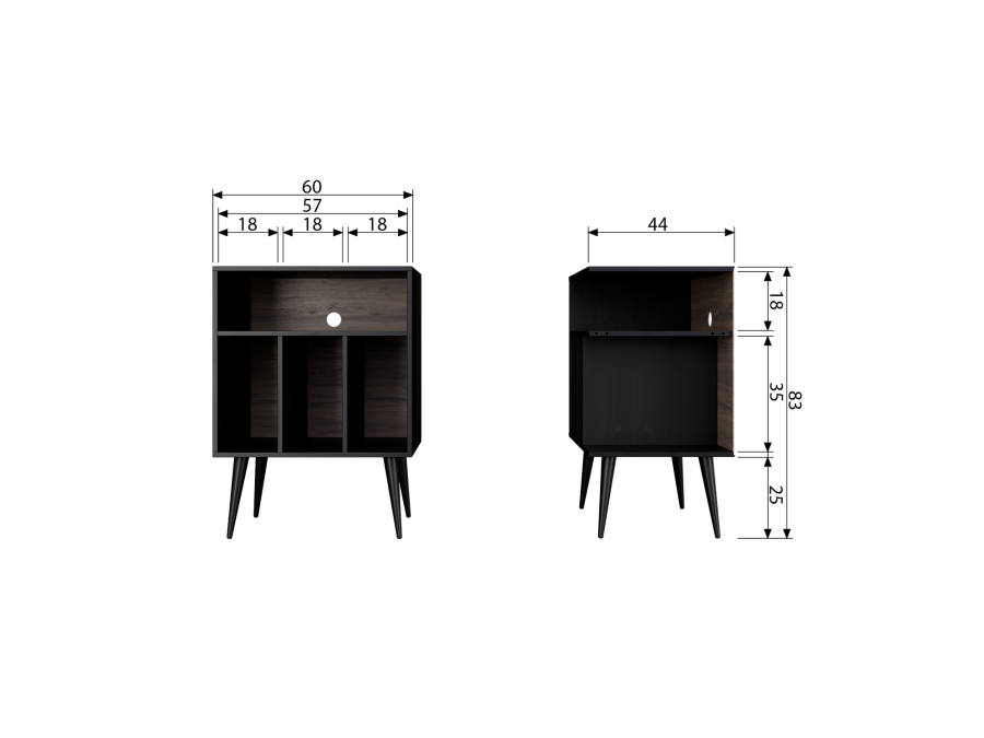 Woood James kasten - noten /  zwart - Afbeelding 8