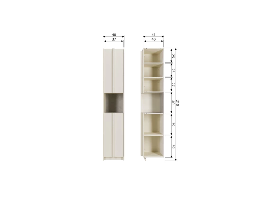Woood Basu smalle kast - dust / concrete - Afbeelding 10