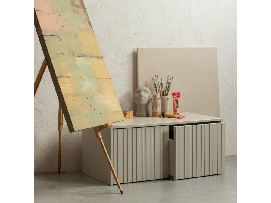 Woood New Gravure kistbank - grenen / dust - Afbeelding 2