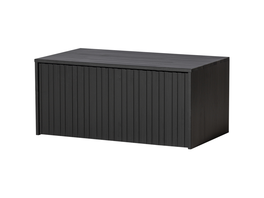 Woood New Gravure kistbank - grenen / zwart